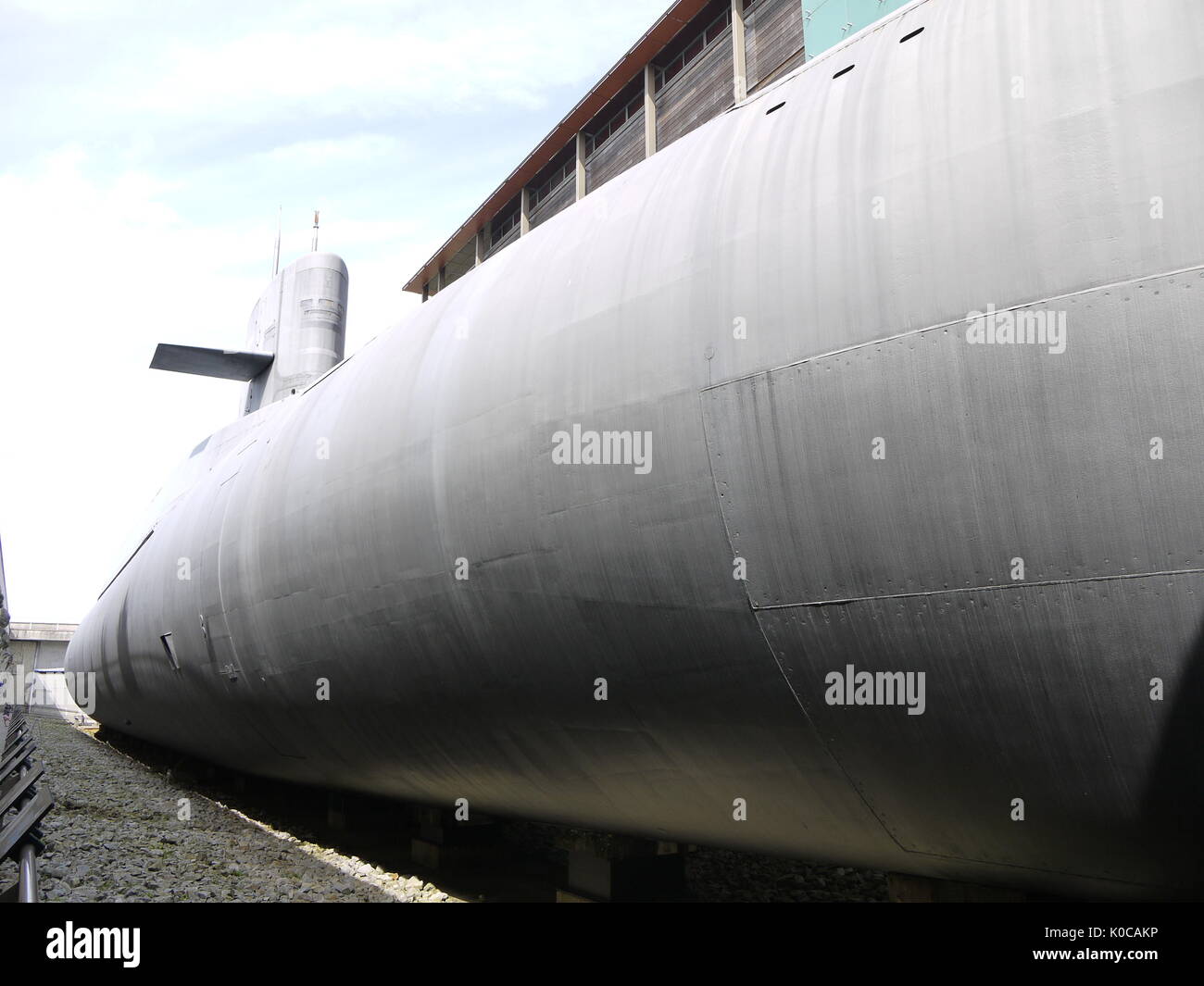 Le Redoutable, premier sous-marin nucléaire lanceur de missiles balistiques et est maintenant ouvert pour les visites à la Cité de la mer, à Cherbourg, France Banque D'Images