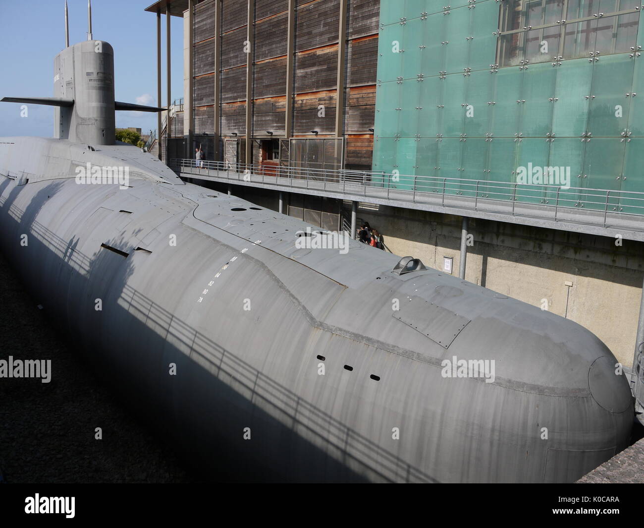 Le Redoutable, premier sous-marin nucléaire lanceur de missiles balistiques et est maintenant ouvert pour les visites à la Cité de la mer, à Cherbourg, France Banque D'Images