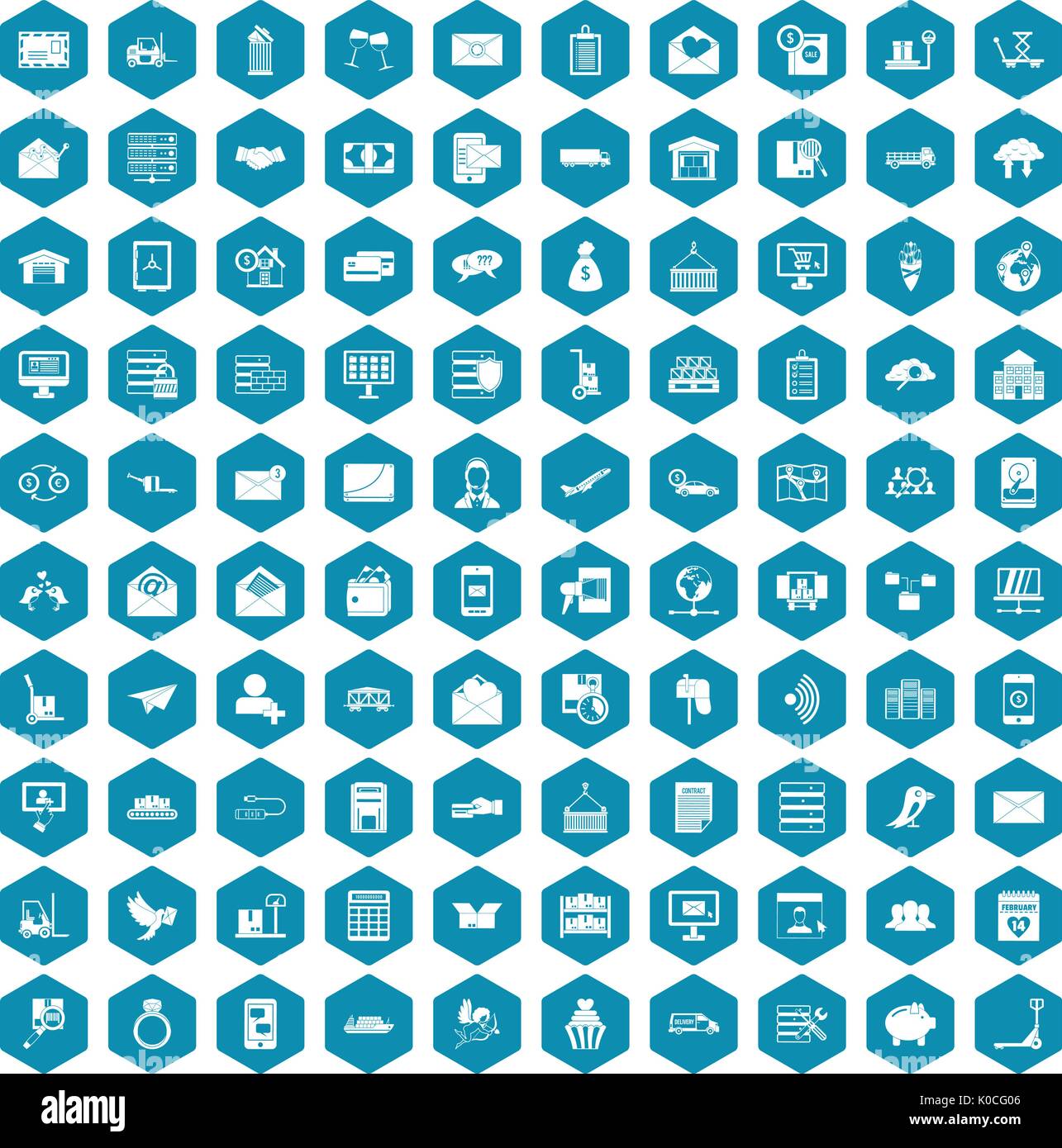 Les icônes des services postaux 100 violet sapphirine Illustration de Vecteur