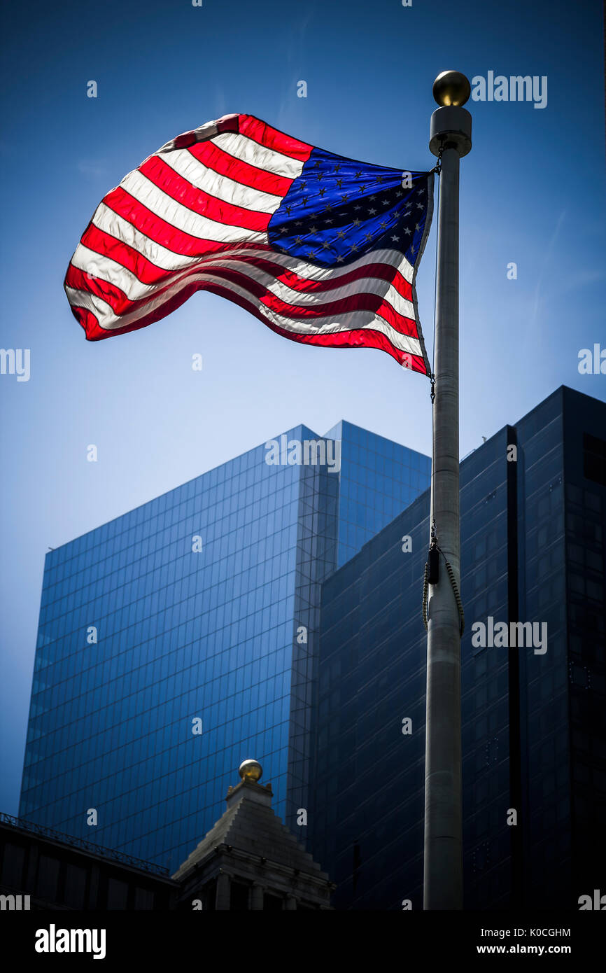USA stars and stripes flag par l'architecture moderne et élégante Banque D'Images