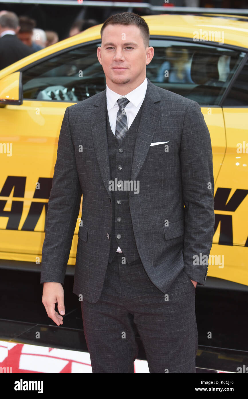 Channing Tatum ,'Logan Lucky' - première britannique, vue West End, Leicester Square, Londres. ROYAUME-UNI Banque D'Images