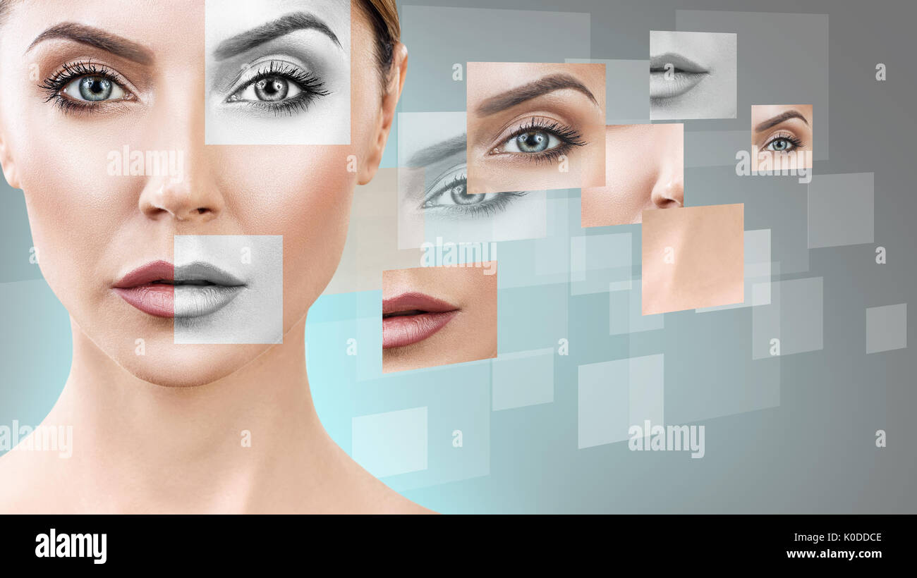 Visage de femme recueillies auprès des différentes parties. Banque D'Images