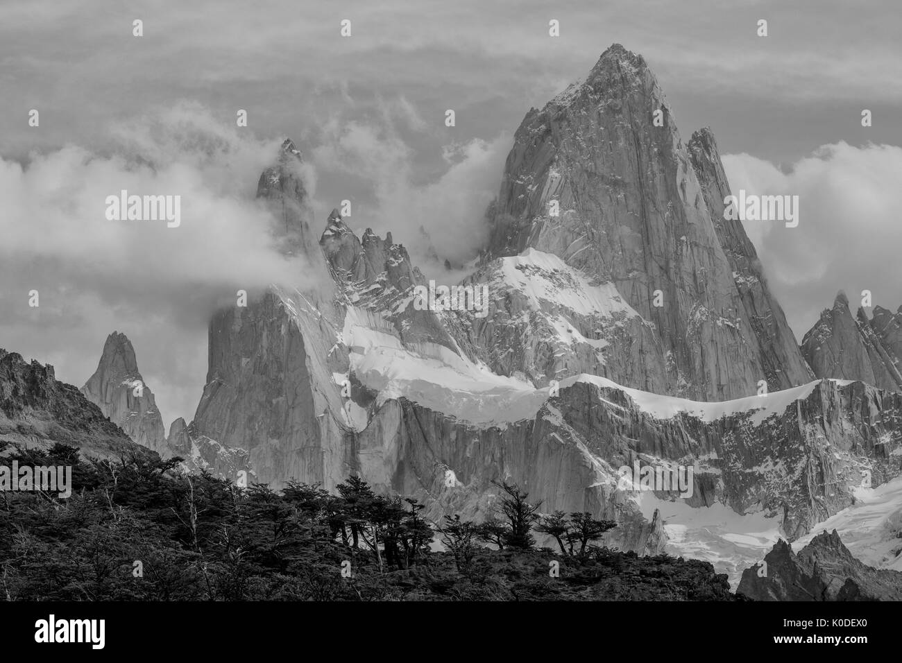 L'Amérique du Sud, Argentine, Patagonie, Los Glaciares ; parc national ; des Andes ; le mont Fitz Roy ; Banque D'Images