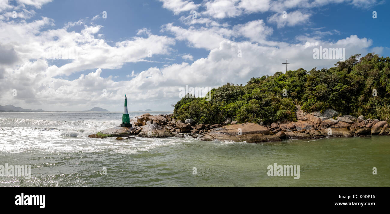 Phare de Barra da Lagoa salon de Lagoa da Conceicao - Florianopolis, Santa Catarina, Brésil Banque D'Images