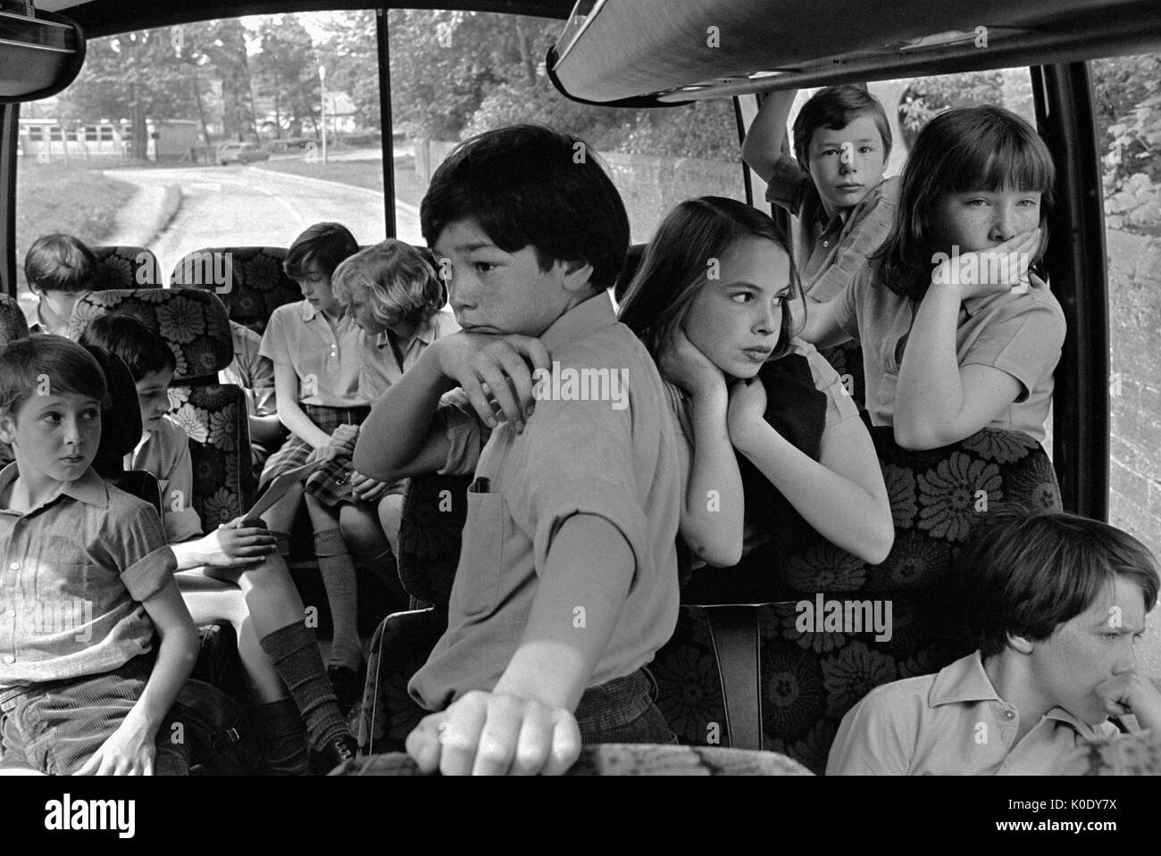 Aberlour House School. Pensionnat privé payant. Chargeur pour l'école Gordonstoun préparatoire. Voyage en autobus. Banque D'Images