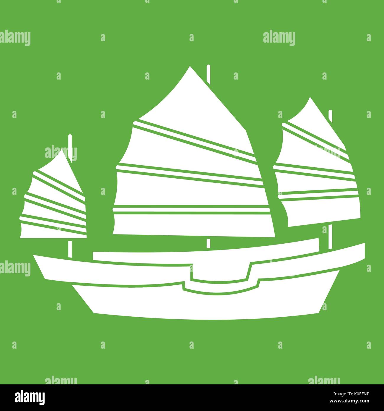 Bateau vert icône Indésirable Illustration de Vecteur