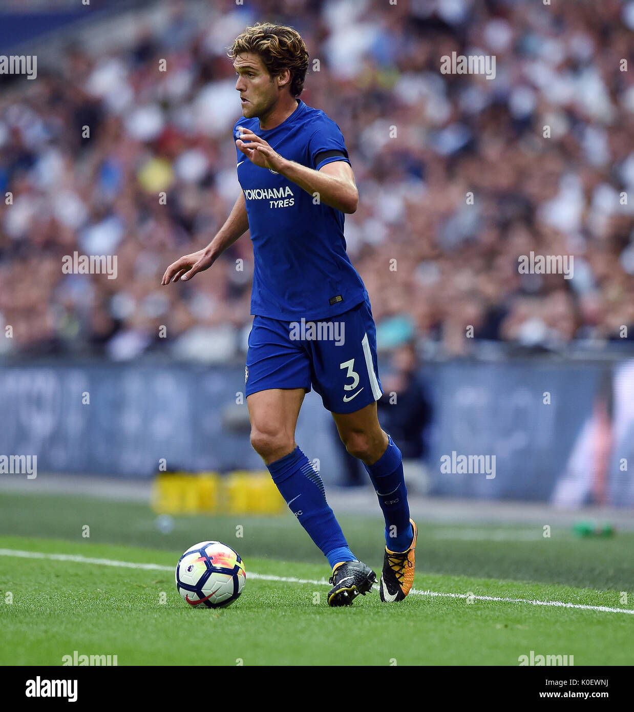 MARCOS ALONSO DE CHELSEA Tottenham Hotspur V CHELSEA WEMBLEY Londres Angleterre 20 Août 2017 Banque D'Images