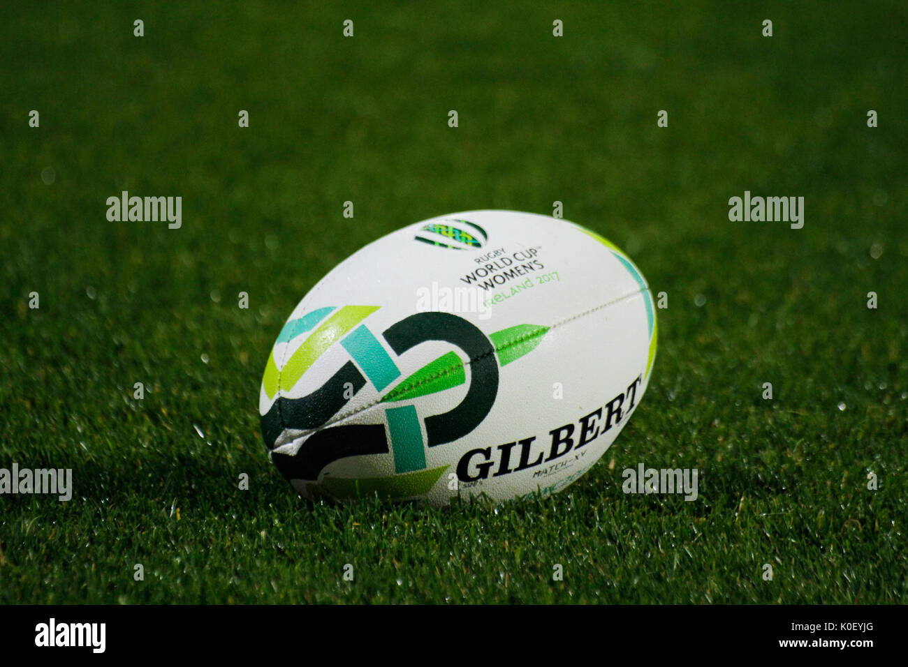 Belfast, Irlande du Nord,. Août 22, 2017. England v France match ball pendant la Coupe du Monde de rugby féminin à Kingspan Stadium, à Belfast. Credit : Elsie Kibue/Alamy Live News Banque D'Images