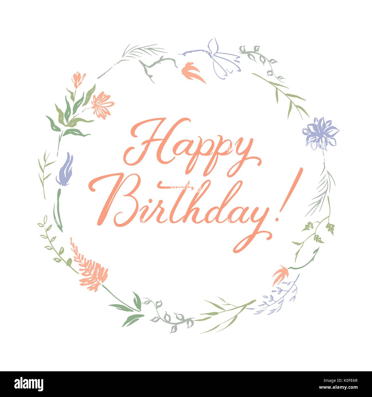 Carte De Souhaits D Anniversaire Avec La Calligraphie Et Peint A La Main D Encre Couleur Vecteur Guirlande Image Vectorielle Stock Alamy Carte De Souhaits D Anniversaire Avec La Calligraphie Et Peint A La Main D Encre Couleur Vecteur Guirlande Image Vectorielle Stock Alamy