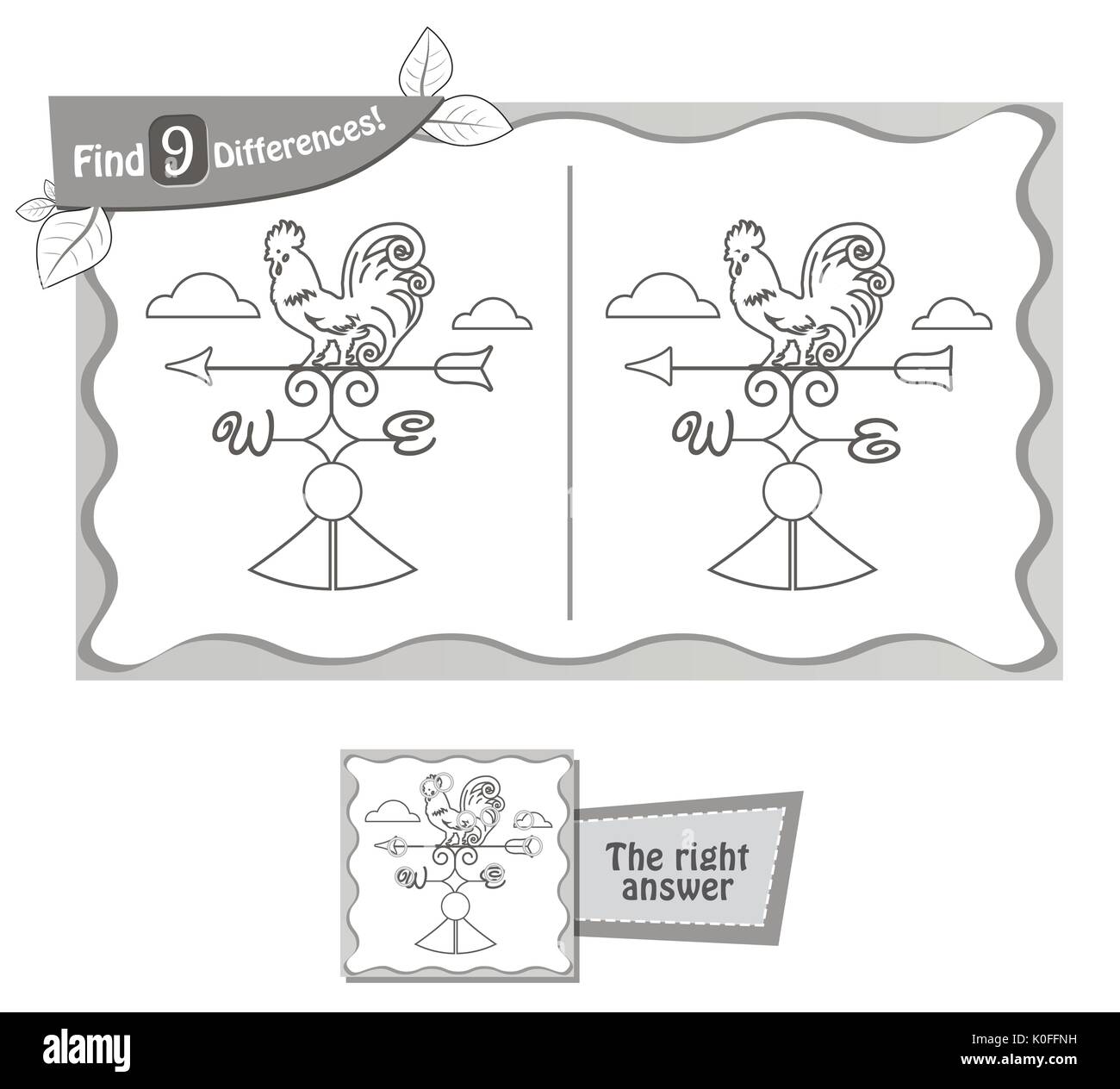 Jeu visuel pour les enfants et les adultes. Tâche de trouver 9 différences dans l'illustration à la commission scolaire. vector illustration noir et blanc Illustration de Vecteur