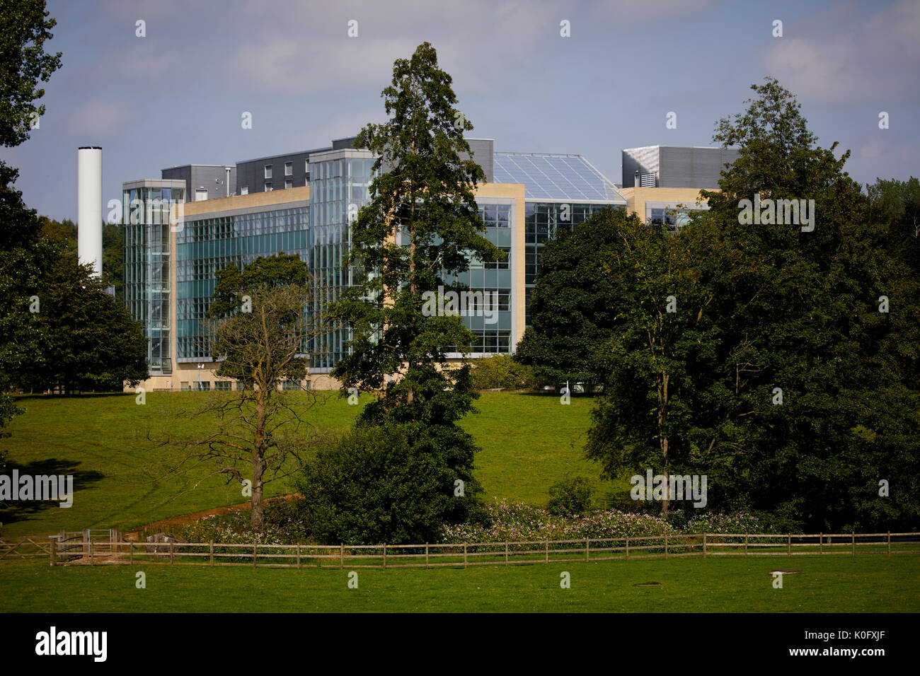 Alderley Park à Nether Alderley, Cheshire, autrefois une usine d'AstraZeneca et appartient maintenant à Bruntwood. Banque D'Images
