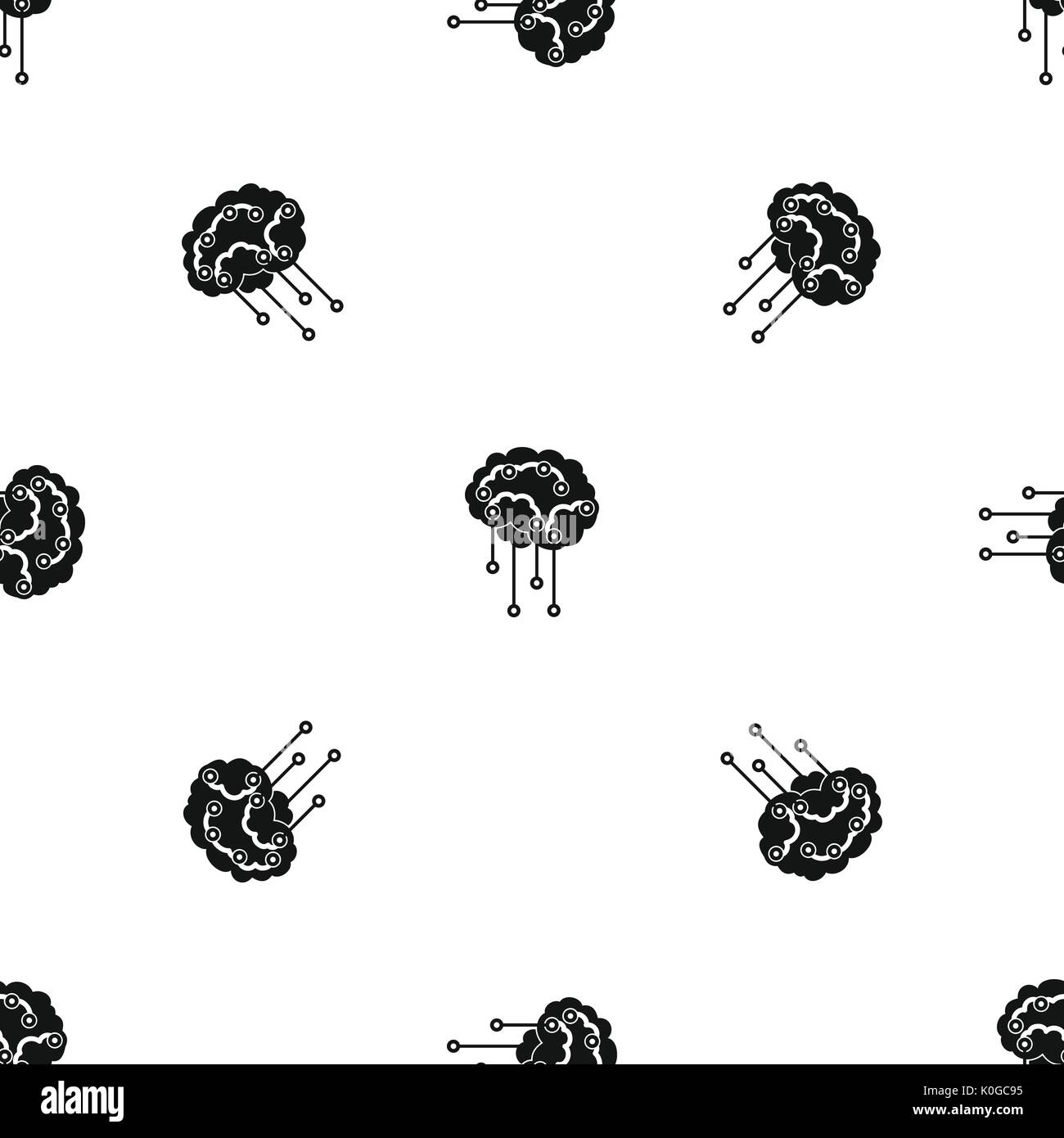 Capteurs sur le modèle du cerveau humain noir transparent Illustration de Vecteur