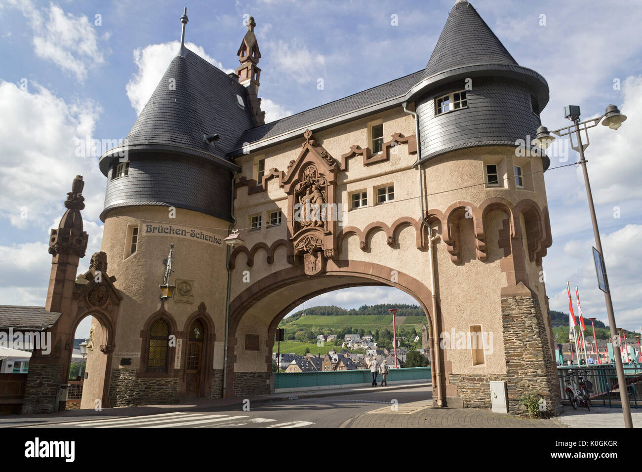 Bridge Gate, Traben-Trarbach, Moselle, Rhénanie-Palatinat, Allemagne Banque D'Images