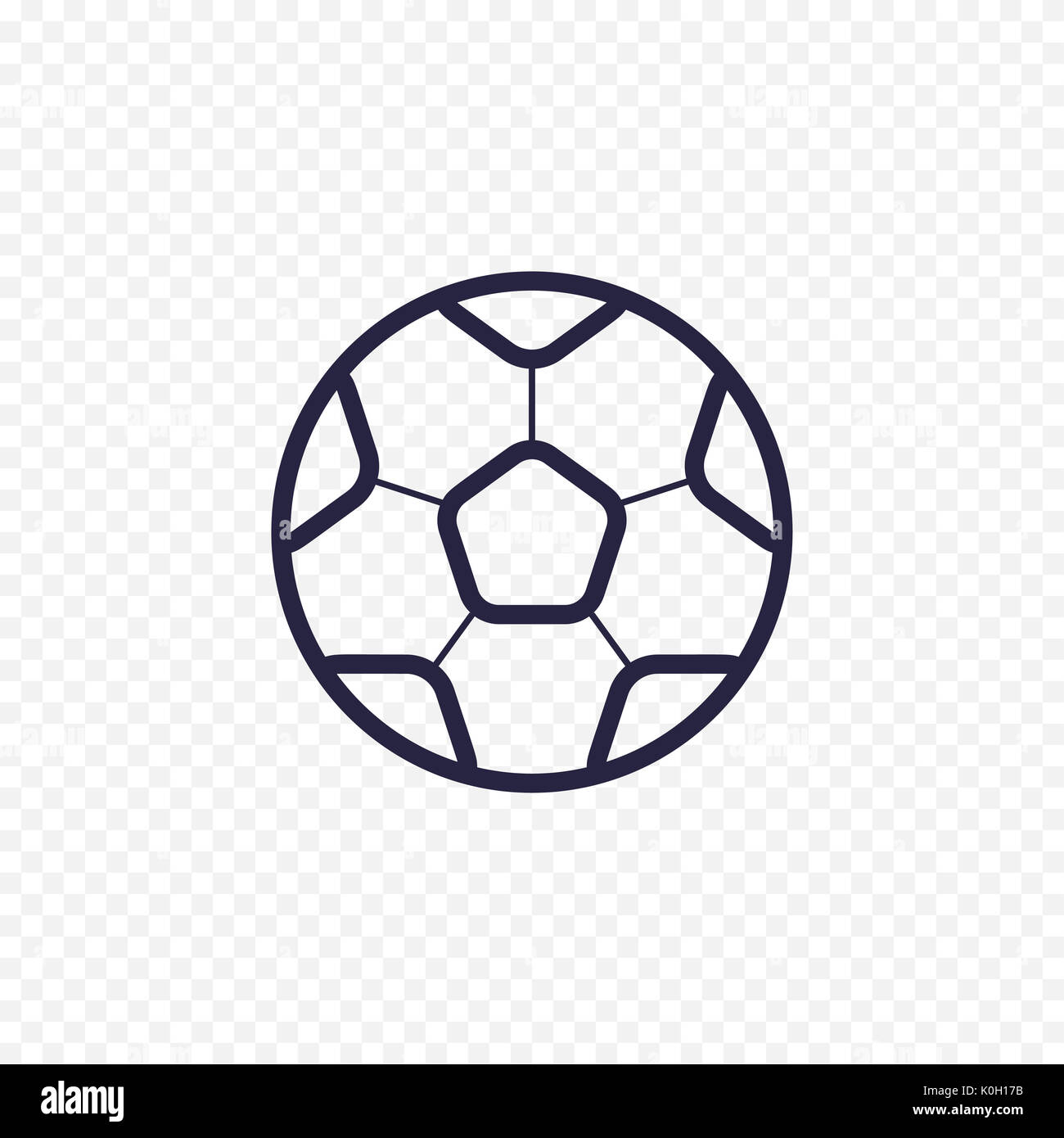 L'icône de la ligne simple ballon de soccer. Jeu de Football signes linéaires minces. Championnat de sport aperçu concept pour sites Web, infographie, mobile app. Banque D'Images