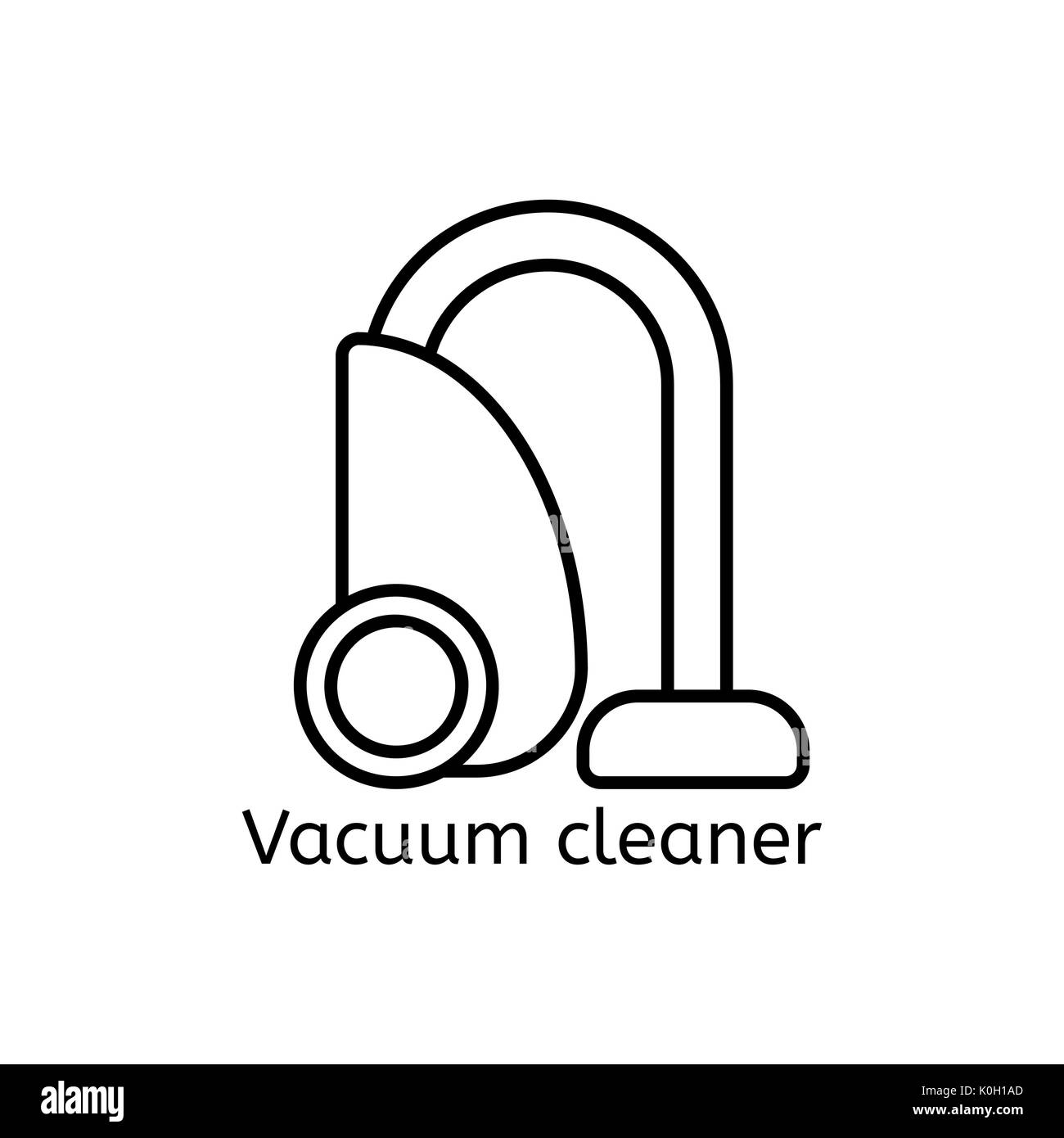Aspirateur sur l'icône de la ligne simple. Ménage du printemps signes linéaires minces. Clean concept simple pour des sites Web, infographie, mobile app Banque D'Images