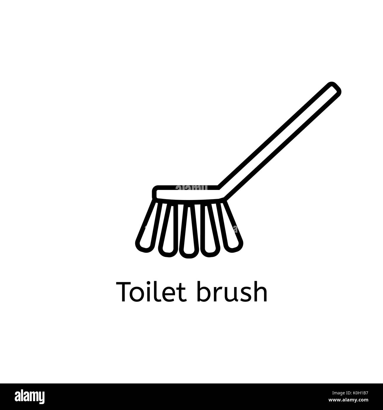 Brosse wc l'icône de la ligne simple. Brosse linéaire minces signes. Salle de bain nettoyage concept simple pour des sites Web, infographie, mobile app. Banque D'Images