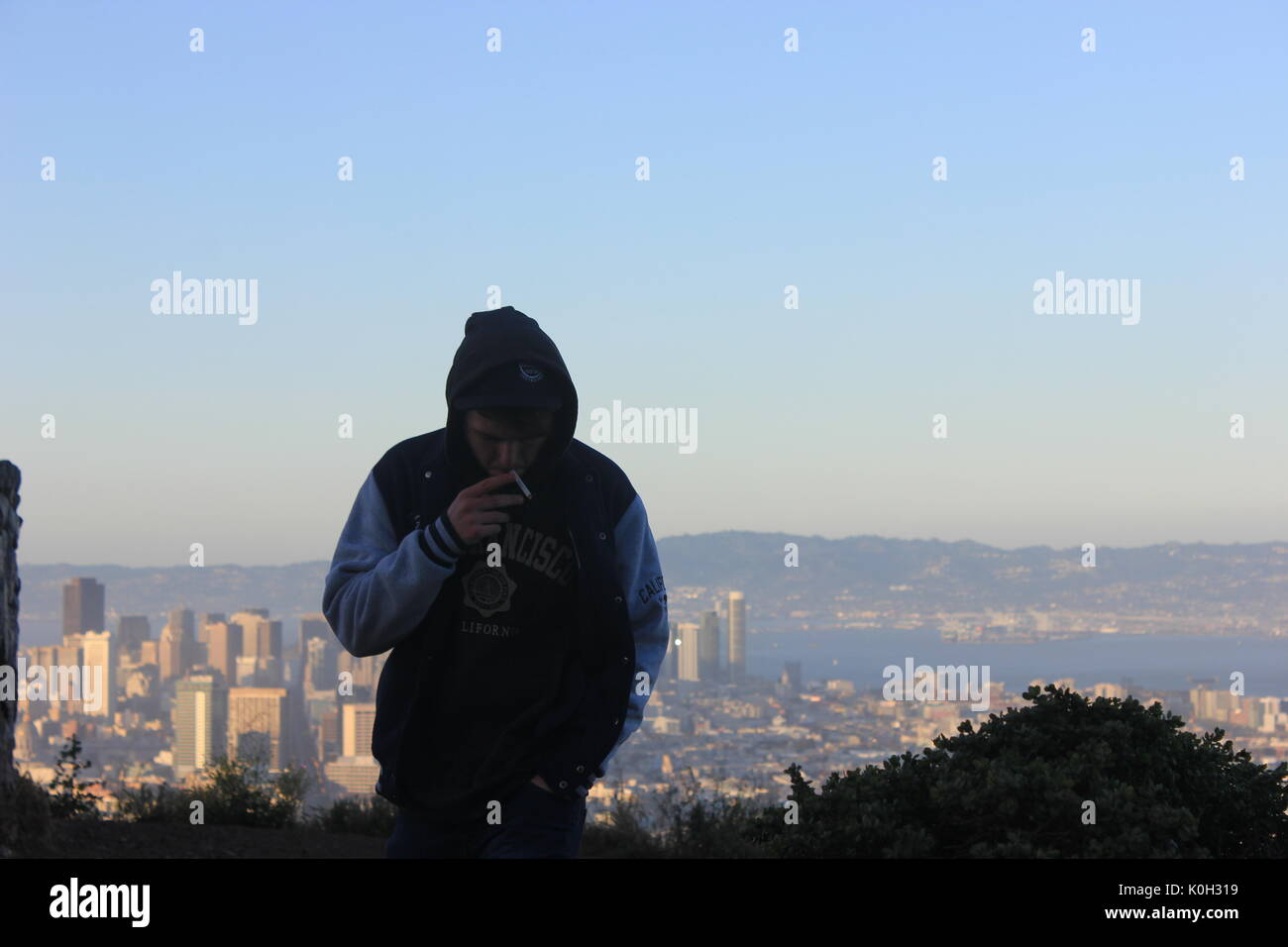 Fumeurs sur San Francisco Banque D'Images