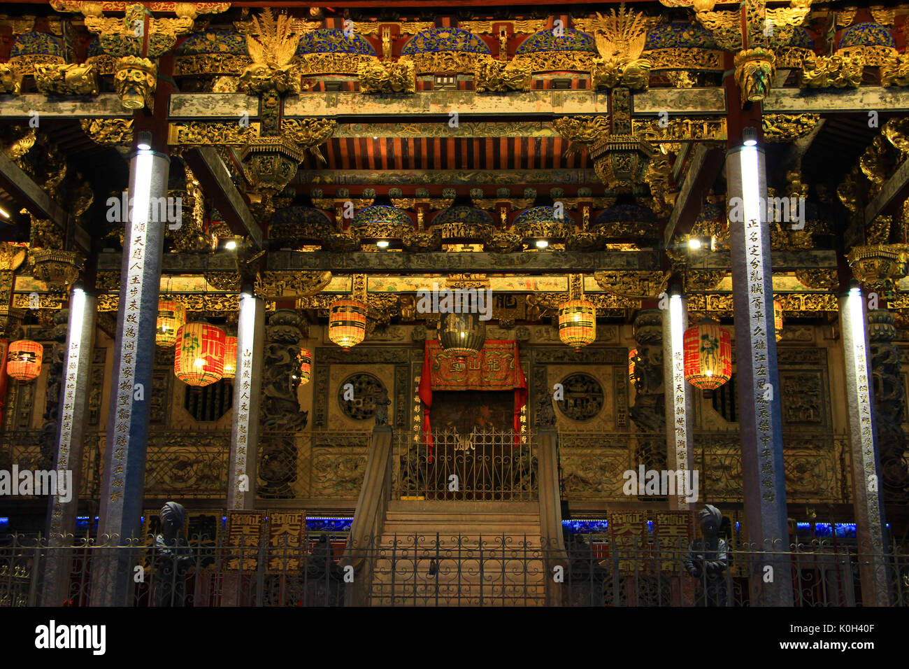 Khoo Kongsi majestueux temple de clan à Penang, Malayia Banque D'Images