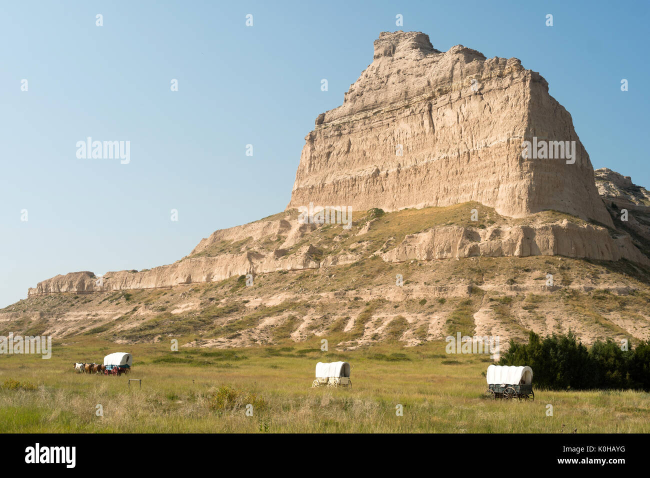 Wagon apparaissent comme ils pourraient avoir au cours de la migration de l'ouest sur l'Oregon Trail Banque D'Images