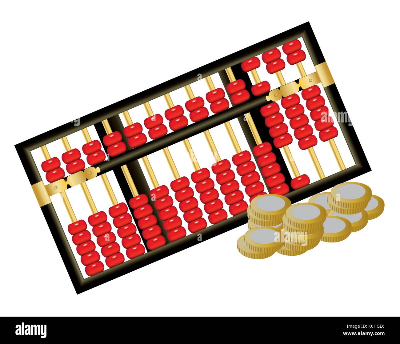 Les Chinois anciens isolés abacus Illustration de Vecteur