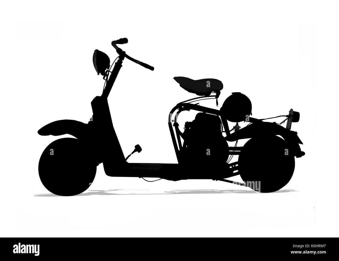 1958 Cushman Allstate scooter la silhouette d'une image Banque D'Images