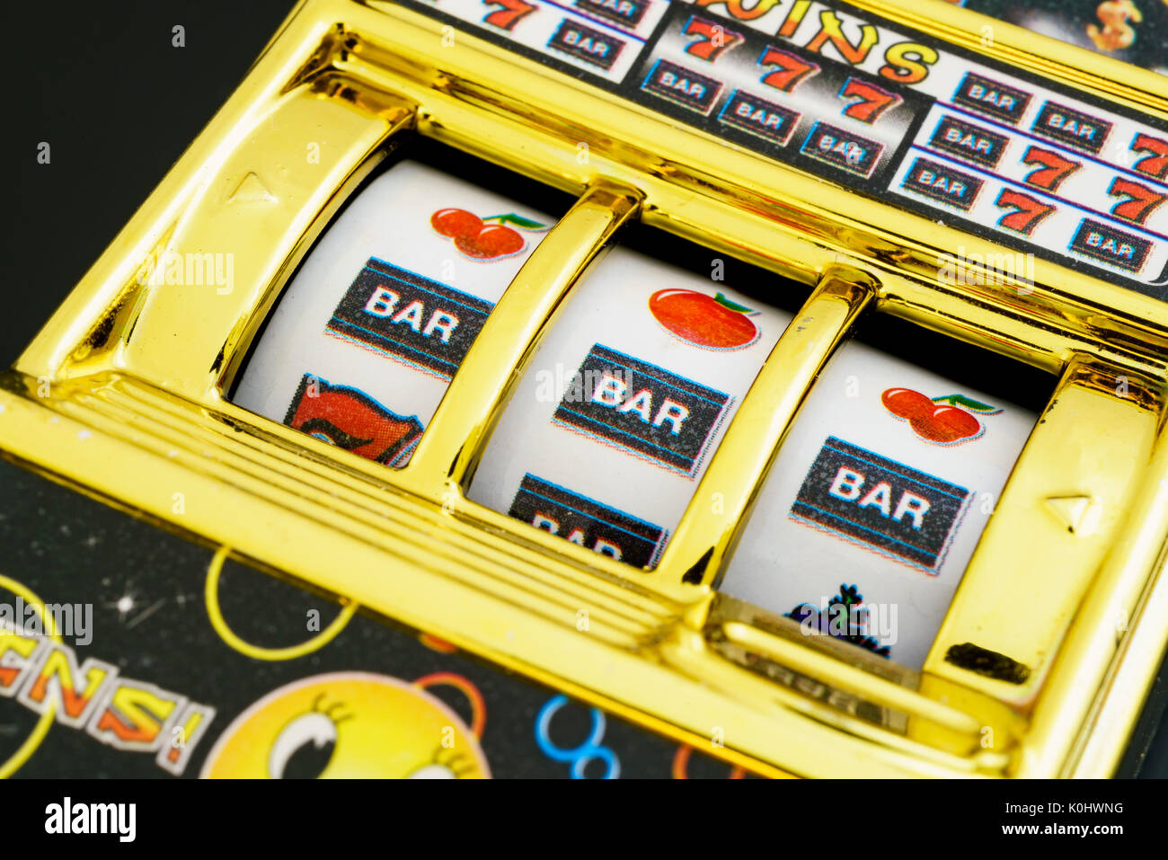 Close up shoot d'un modèle de jeu de machine à sous () de la remise d'un grand prix Banque D'Images