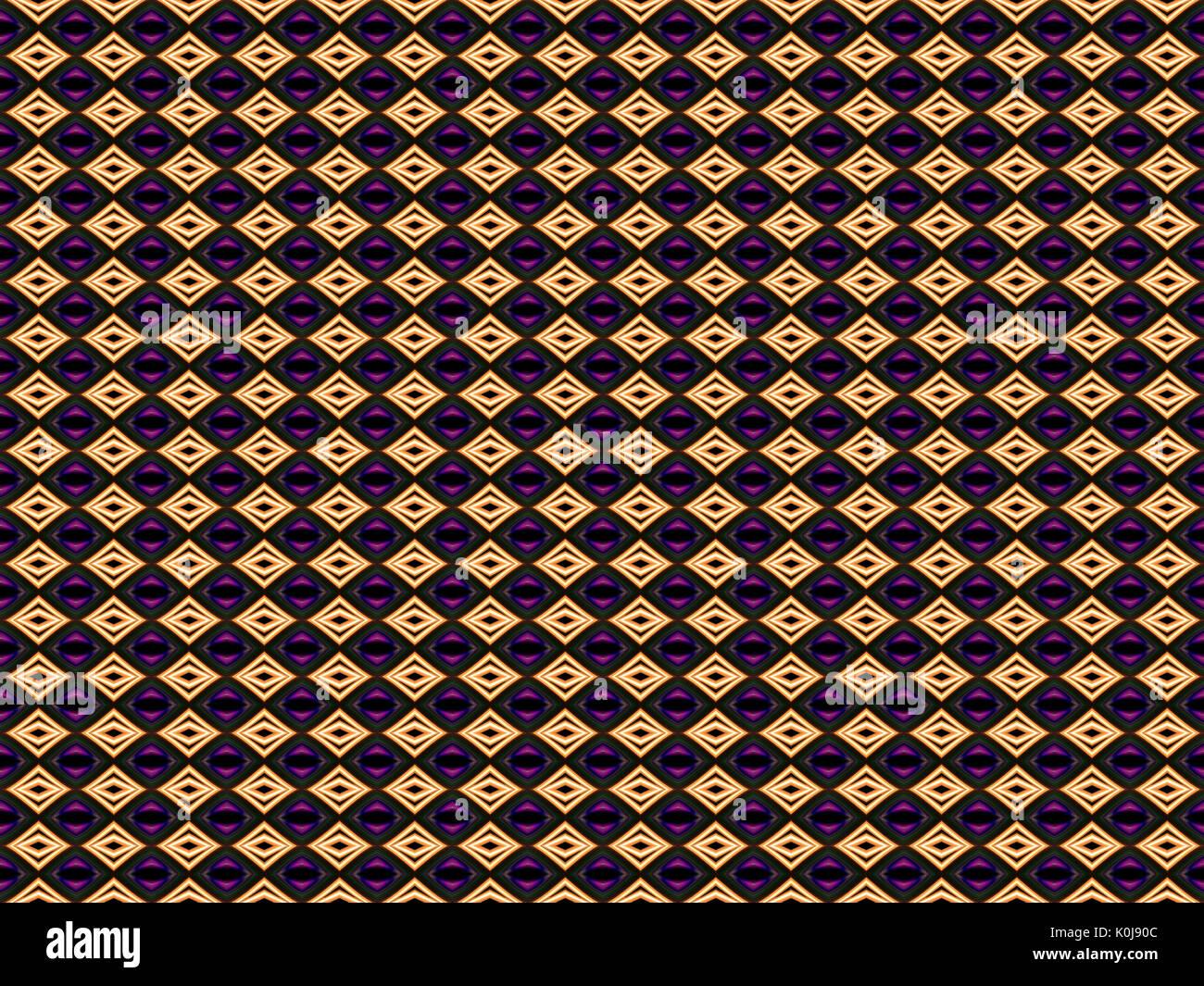 Losange jaune et violet Motif Cercle Banque D'Images