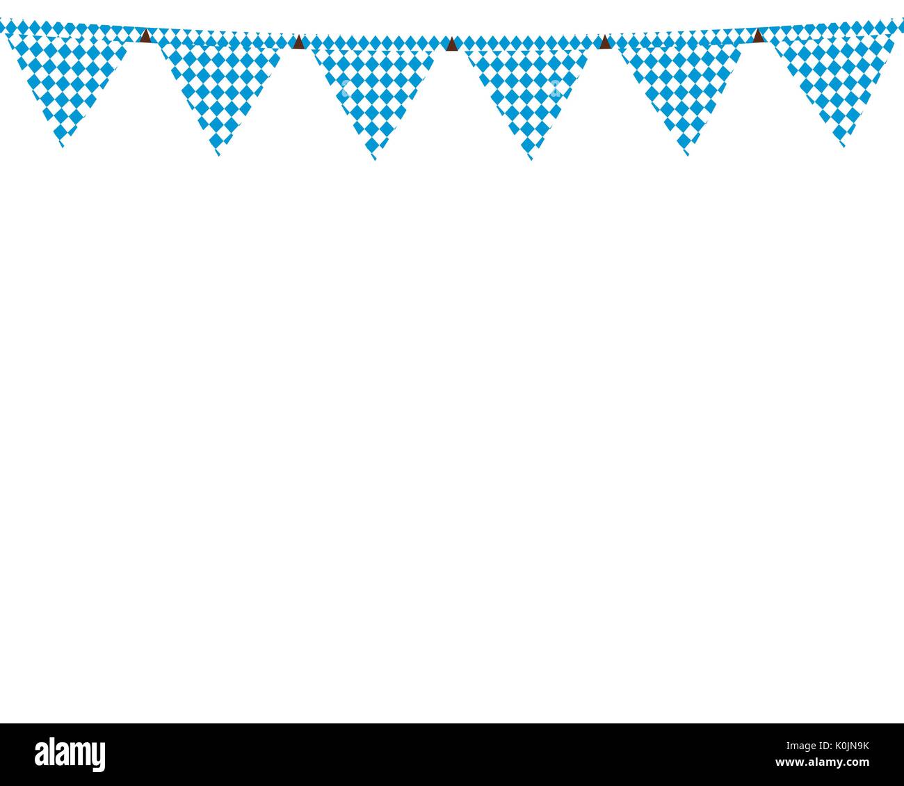 Garland avec les drapeaux pour l'Oktoberfest, maison de vacances Illustration de Vecteur