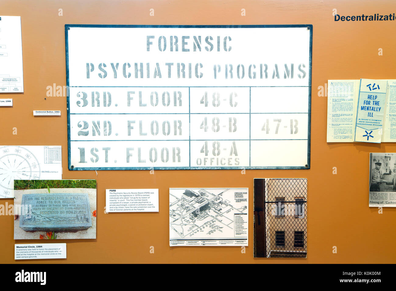 La pièce, l'Hôpital d'état de l'Oregon Museum of Mental Health, Salem, Oregon Banque D'Images