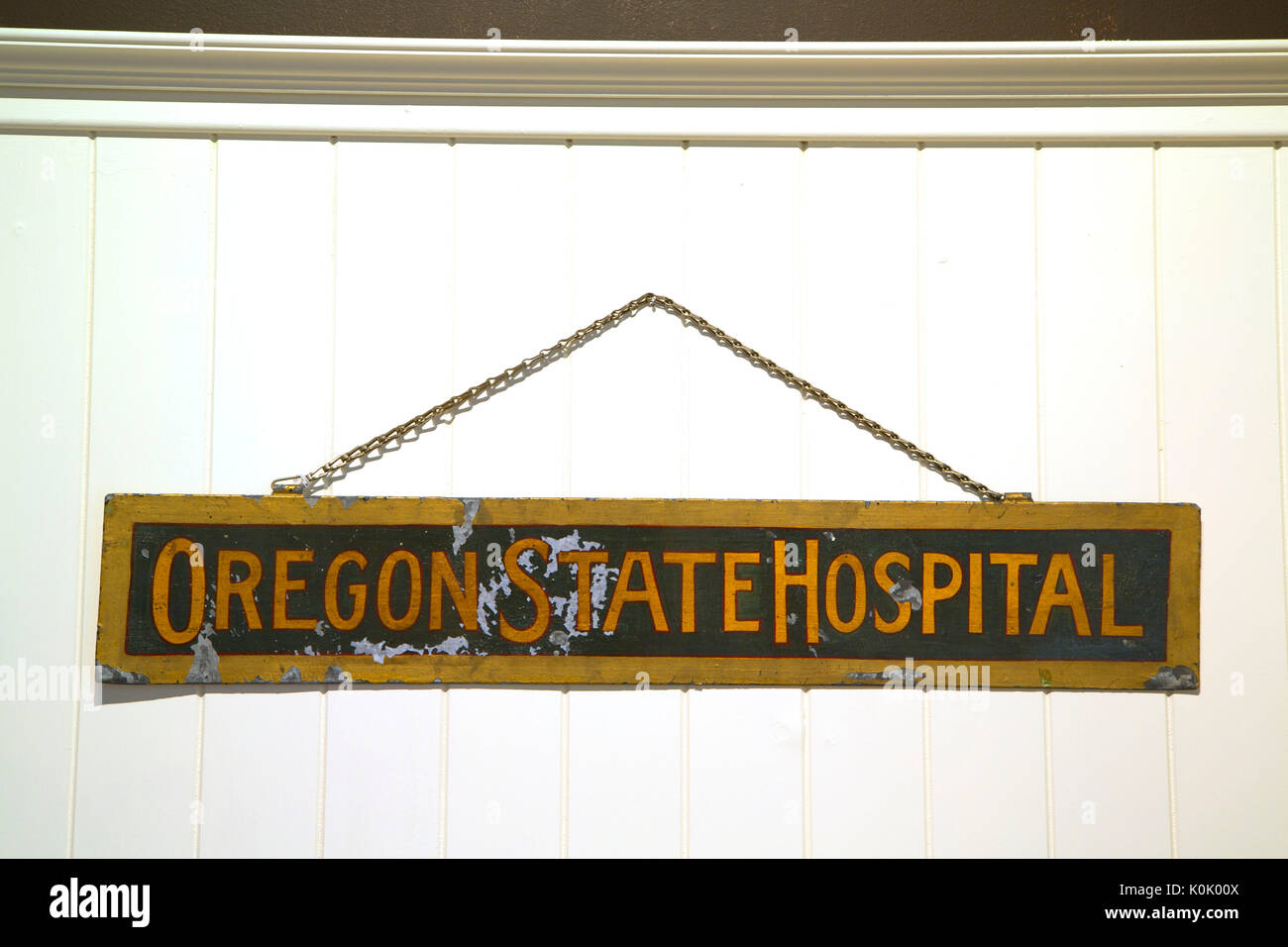 Signe, l'Hôpital d'état de l'Oregon Museum of Mental Health, Salem, Oregon Banque D'Images