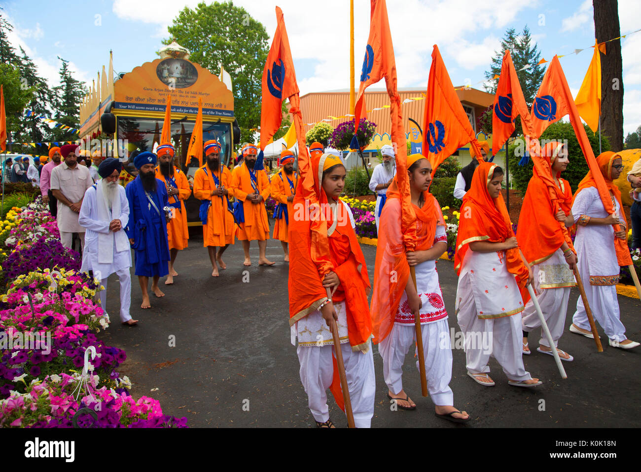 Défilé de jour de sikh, Salem, Oregon Banque D'Images
