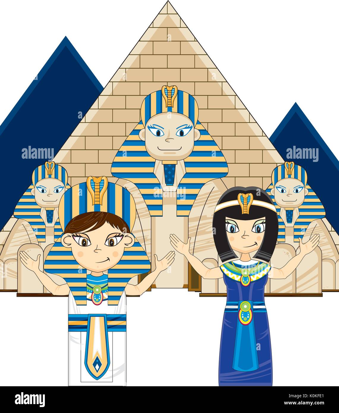 Sphinx Egyptien Ancien Dessin Anime Et Le Pharaon Vector Illustration Image Vectorielle Stock Alamy