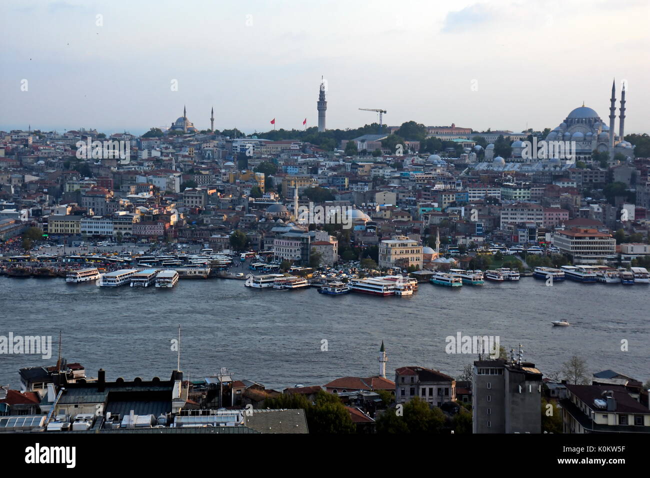 Istanbul Old City skyline à partir du haut de la tour de Galata, Fatih, Istanbul, Turquie Banque D'Images