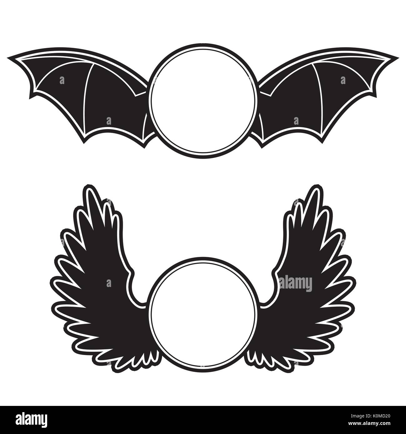 Armoiries avec angel et ailes de chauve-souris illustration Illustration de Vecteur