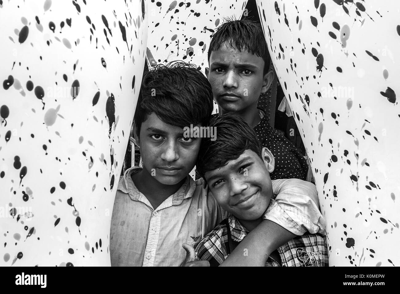 Ballon enfant vendeur kolkata West Bengal, Inde, Asie Banque D'Images