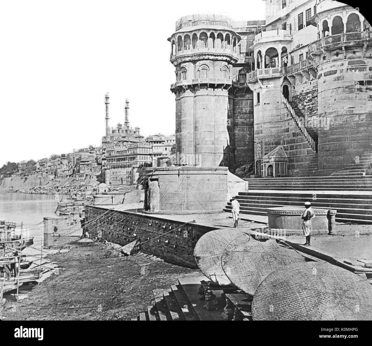 Old vintage diapositive de mosquée Alamgir, Varanasi, Uttar Pradesh, Inde, Asie Banque D'Images