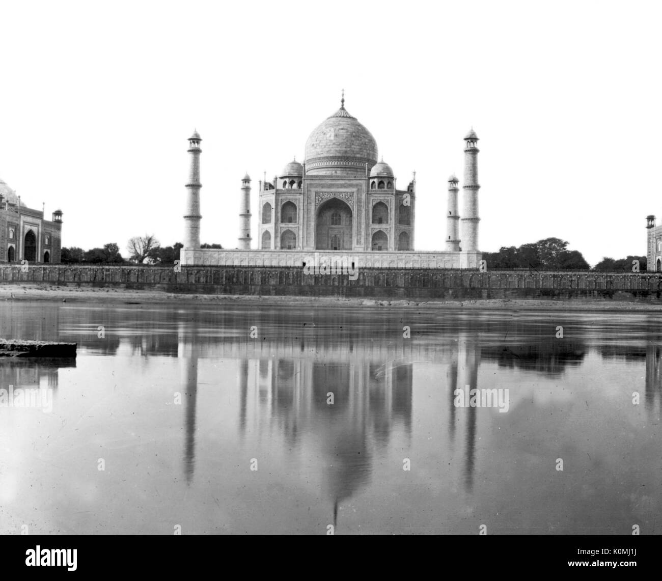 Old vintage diapositive de Taj Mahal, Agra, Uttar Pradesh, Inde, Asie Banque D'Images