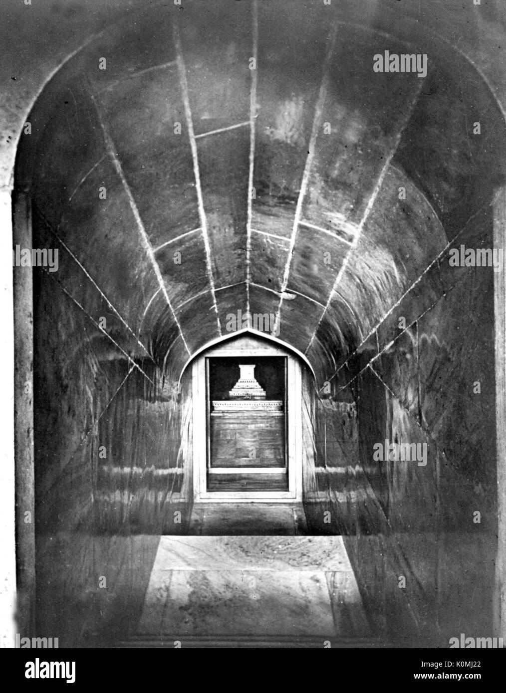 Old vintage diapositive de Taj Mahal, Agra tombeau de l'intérieur, de l'Uttar Pradesh, Inde, Asie Banque D'Images