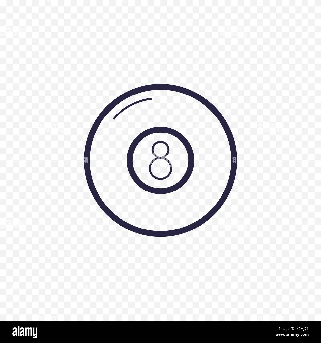 8 Ball Pool icône ligne. Billard Jeu linéaire minces signes. Contours magic ball concept simple pour des sites Web, infographie, applications mobiles. Illustration de Vecteur