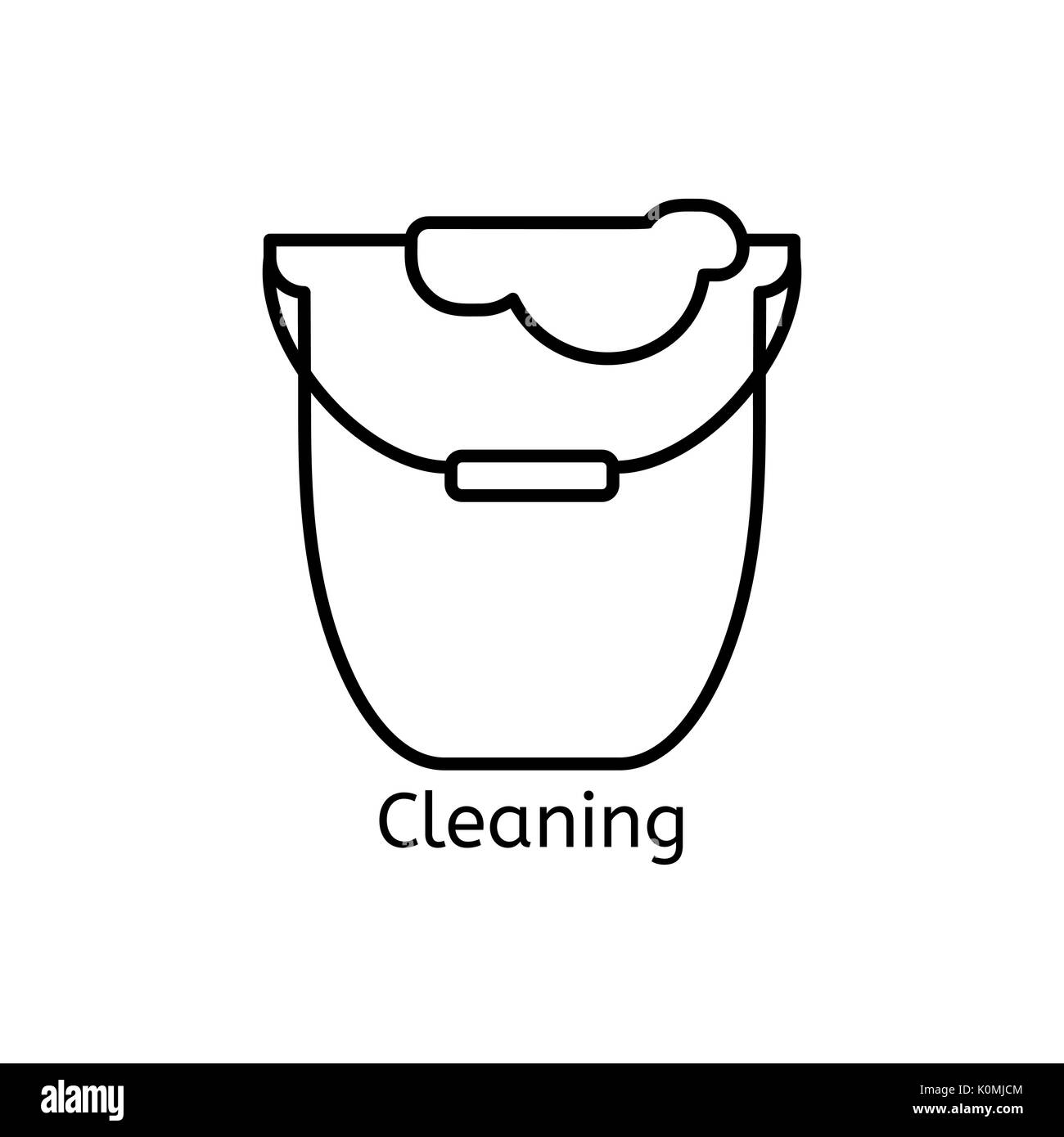 L'icône de la ligne simple de détergents. Signes linéaires minces de détergent liquide. Moyens pour le nettoyage concept simple pour des sites Web, infographie, applications mobiles. Illustration de Vecteur