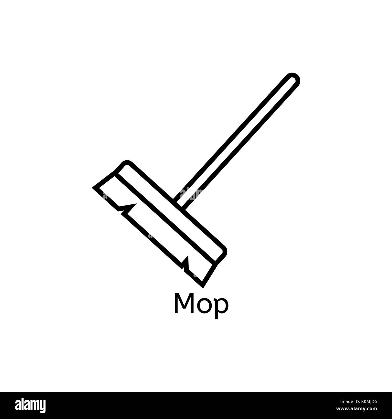 L'icône de la ligne simple brosse de nettoyage. Brosse linéaire minces signes. Nettoyage des toilettes concept simple pour des sites Web, infographie, applications mobiles. Illustration de Vecteur