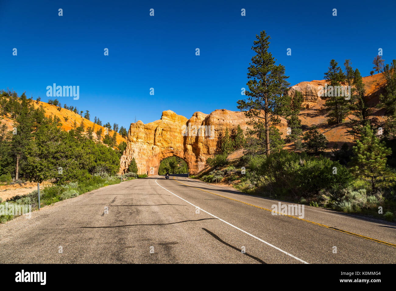 Le long de l'autoroute 12 est une arcade que vous conduisez sous qui fait partie de Butch Cassidy dessiner qui fait partie de Dixie National Forest. Banque D'Images