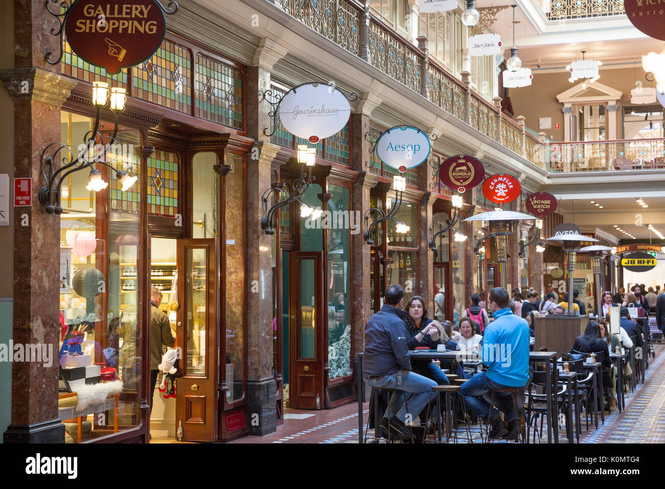 Le Strand Arcade construit en 1891 est le seul Sydney victorien restant arcade de détail, situé dans le centre-ville, avec magasins et boutiques haut de gamme Banque D'Images