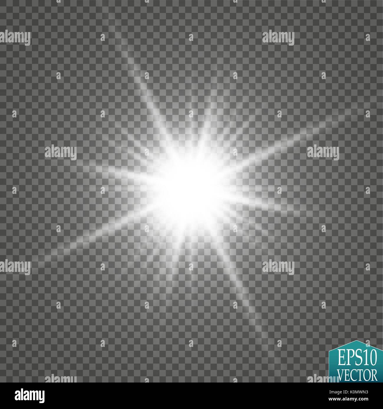 Effet de lumière de bougie. Avec Starburst sparkles sur fond transparent. Vector illustration. Soleil Illustration de Vecteur
