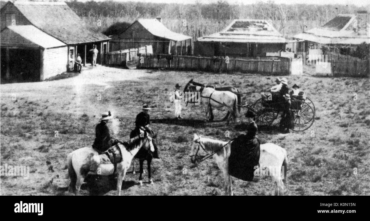 HORNET 27 octobre 1857 MASSACRE DE LA BANQUE. Le ranch peu après le massacre Banque D'Images