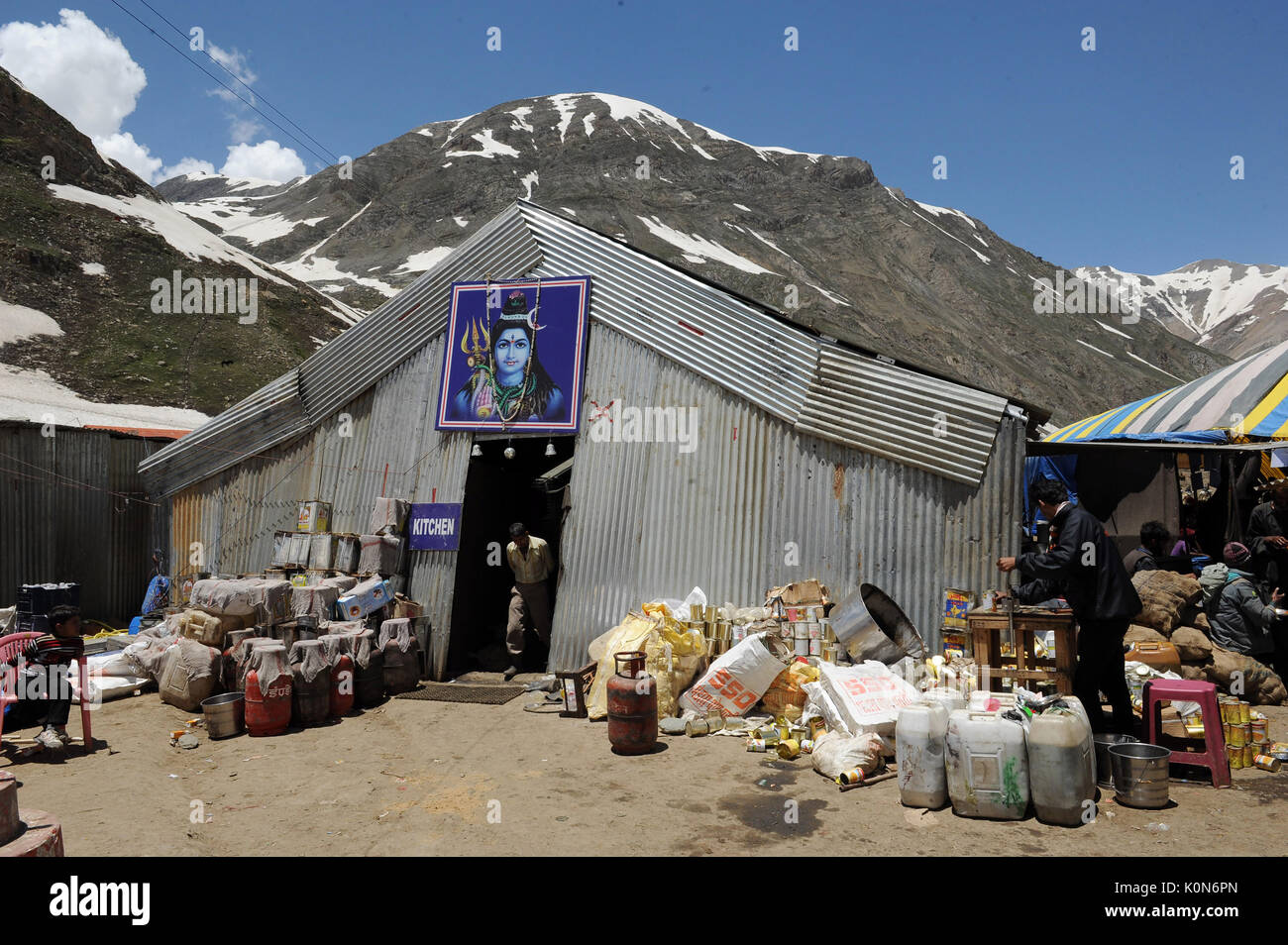 Cuisine shree shiv sewak bhandara, pabibal à Delhi, Jammu Cachemire panchtarni, Inde, Asie Banque D'Images