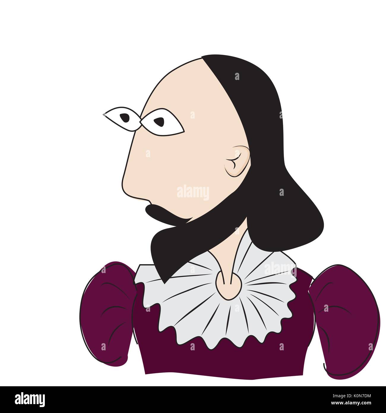 Vector illustration de l'écrivain britannique William Shakespeare Illustration de Vecteur