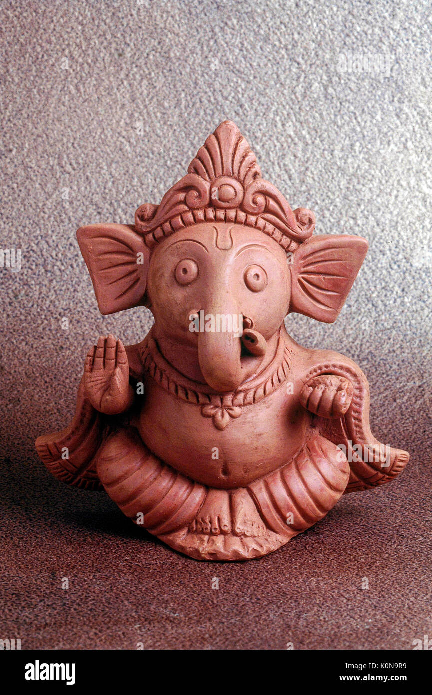 Les idoles de Ganesh en terre cuite Maharashtra, Inde, Asie Banque D'Images