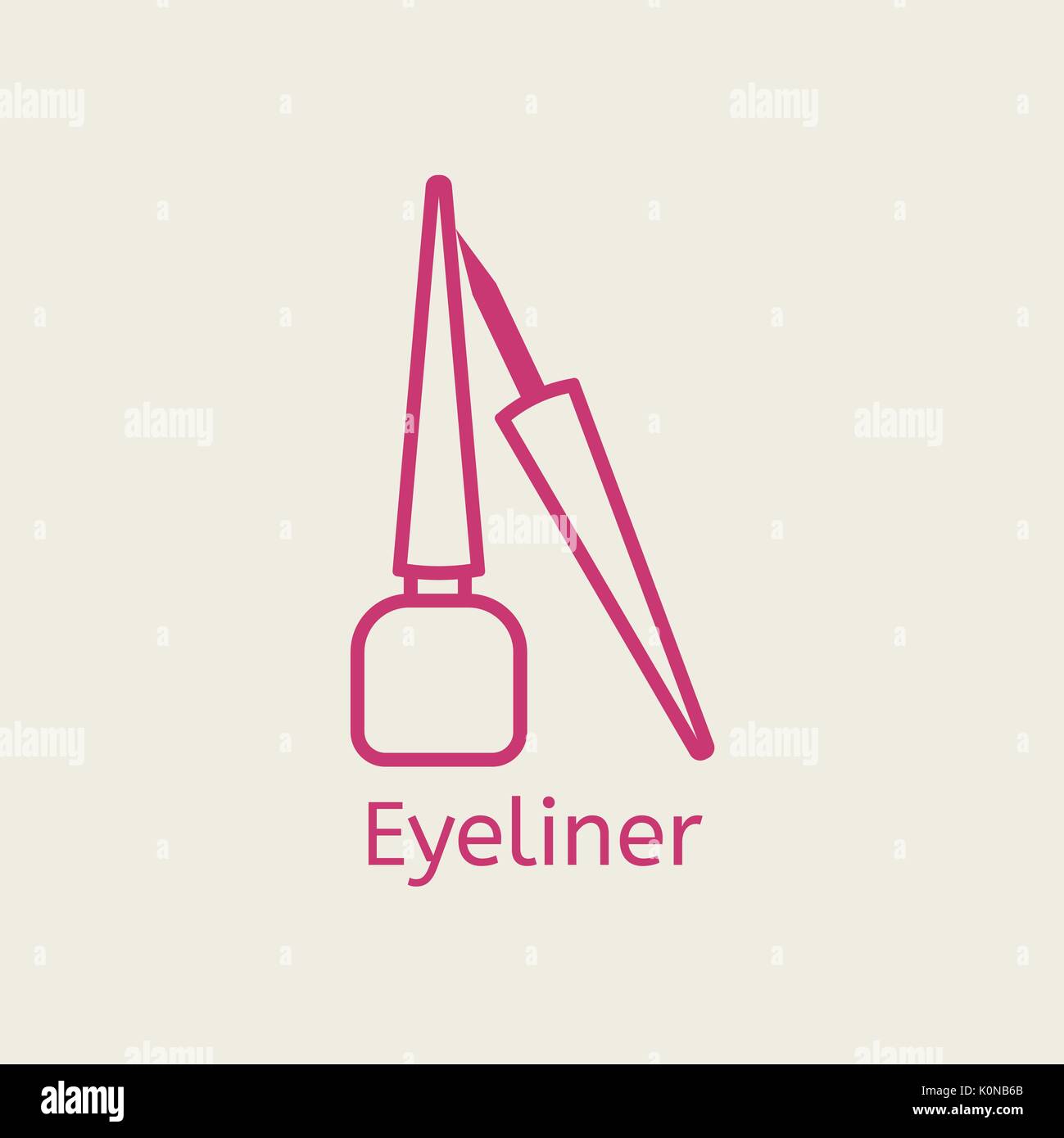 L'eyeliner cosmétique vecteur ligne mince icône. Illustration de Vecteur