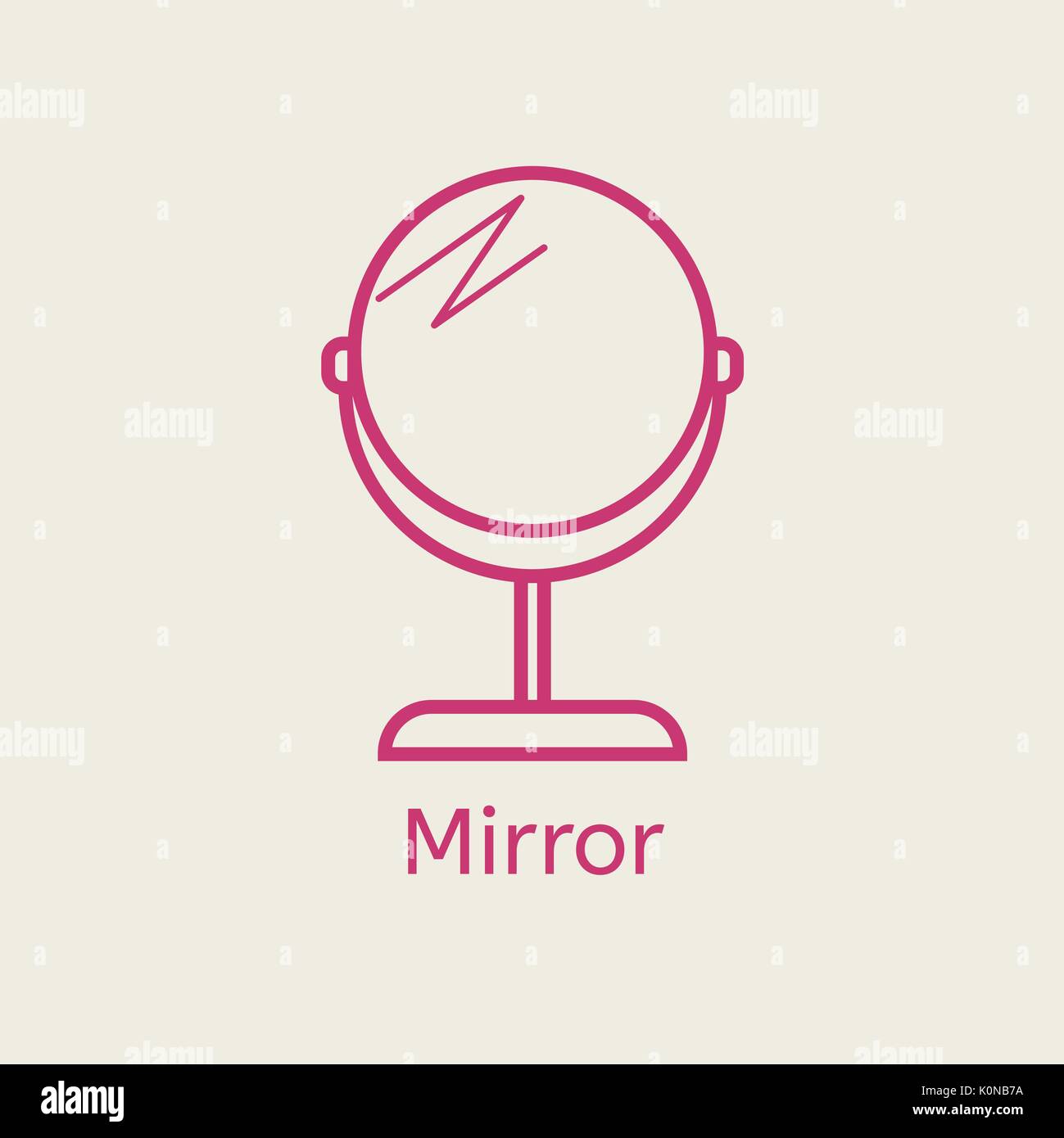 Miroir cosmétique fine ligne icône. Illustration de Vecteur